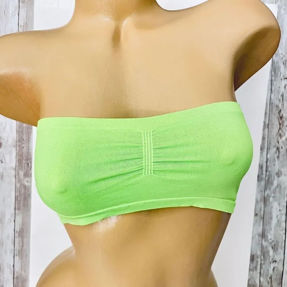NWT Aeropostale Green M/L Women’s Seamless Solid Bandeau Bra Tube Top